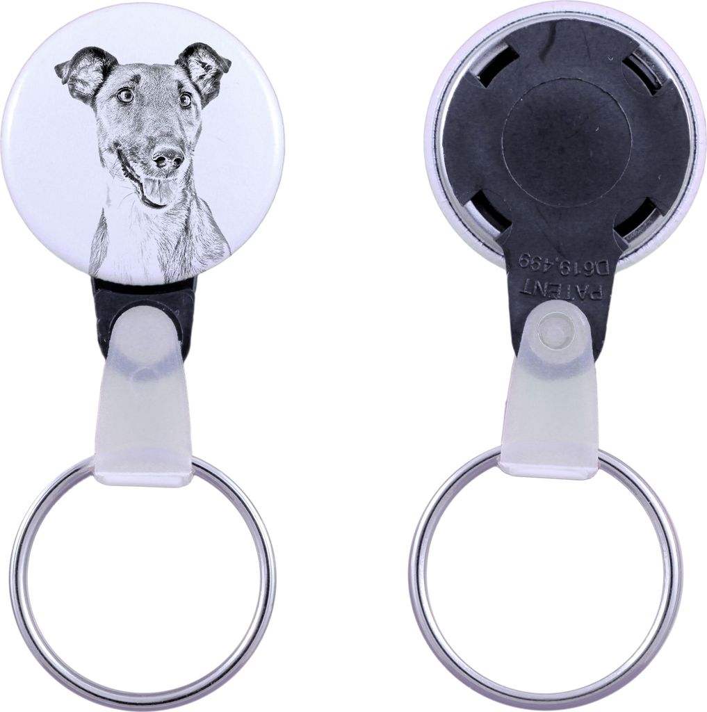 Fox Terrier Glatthaar, Foxterrier - Schlüsselanhänger mit dem Bild eines Hundes, Anhänger mit dem eigenen Grafikdesign der Marke Art-Dog
