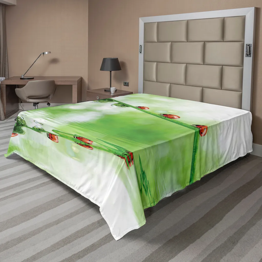 Drap Housse 275x260 Doux et Confortable pour Grand Lit Vert et Rouge