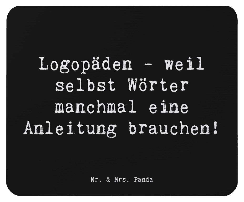 Mr. & Mrs. Panda Mauspad Spruch Logopädin Helden - Schwarz - Geschenk, kreative Geschenke, Berufsliebe, Mousepad, Berufspassion, mousematte, lapto...