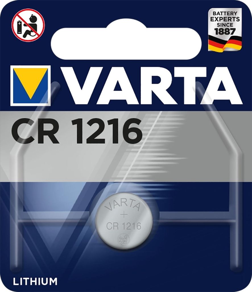 Varta Batterie Knopfzelle CR1216 3V  27mAh Lithium      Produktbild 