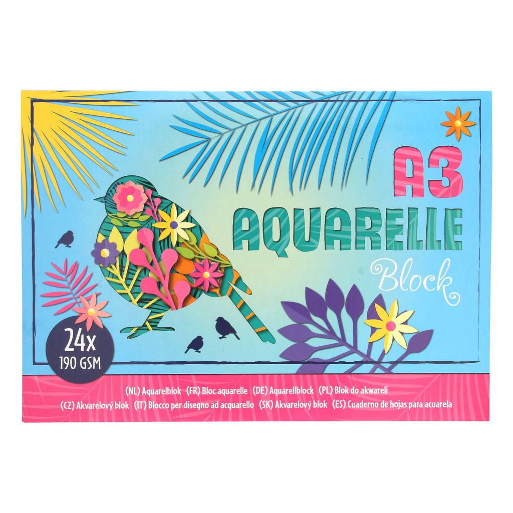 Aquarellblock A3 mit 24 Blättern Produktbild 