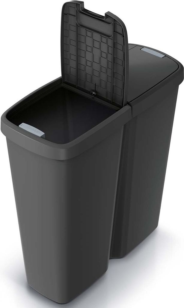 MONZANA® Mülleimer Küche 50L 2 Fächer mit Deckel Druckknopf Produktbild 4