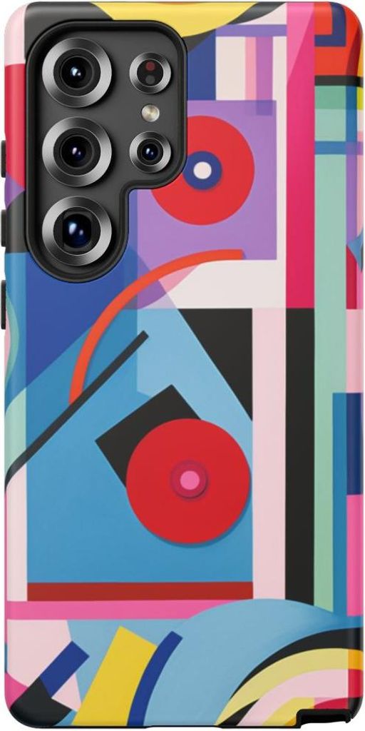 Abstrakte geometrische Formen in leuchtenden Farben – Hülle Kompatibel mit Samsung Galaxy S25 Ultra