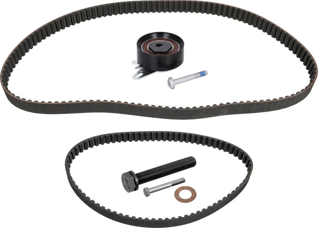 FEBI BILSTEIN 24766 Zahnriemensatz + Spannrolle für VW Transporter IV Bus (70B, 70C, 7DB, 7DK, 70J, 70K, 7DC, 7DJ) 122 77-Zähne