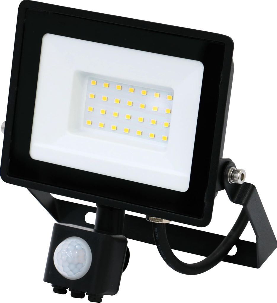 BLULAXA LED-Fluter mit Bewegungsmelder, EEK: F, 30W, 2500lm, 4000K, schwarz