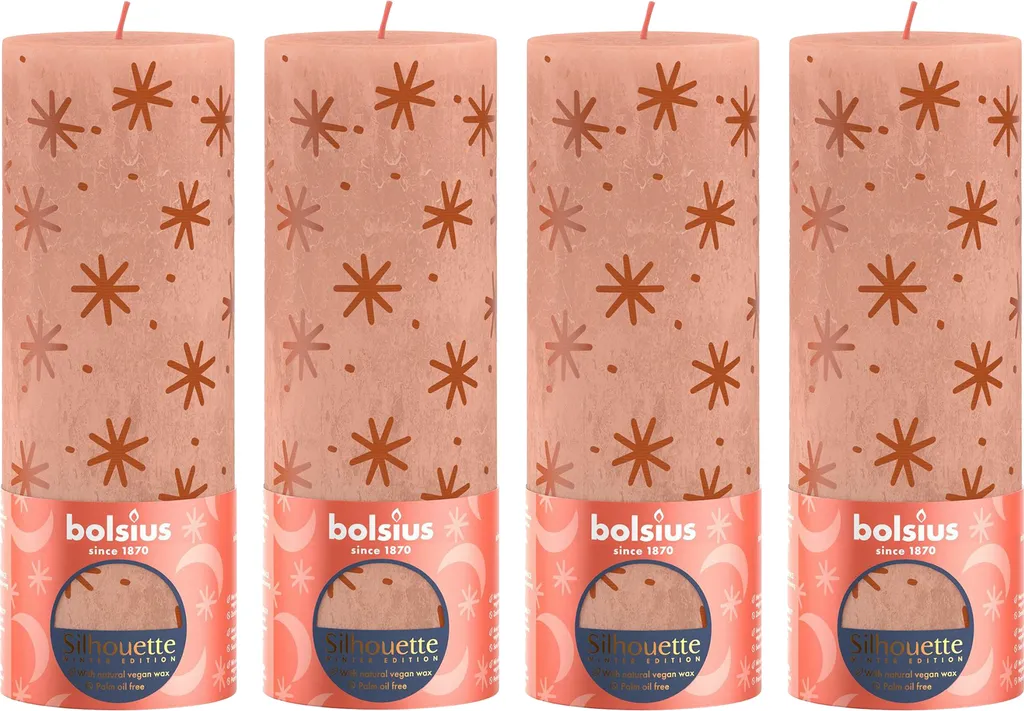 Lot de 4 bougies chauffe-plat Rustik Print Caramel Hauteur 19 cm