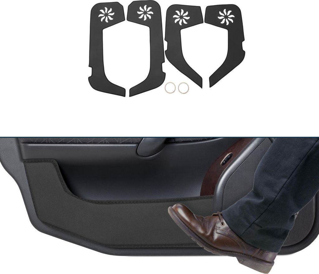 Auto-Tür-Anti-Kick-Pad-Aufkleber für Infiniti QX80 2018-2021 Türkantenschutz Innenzubehör Schwarz 1 Set