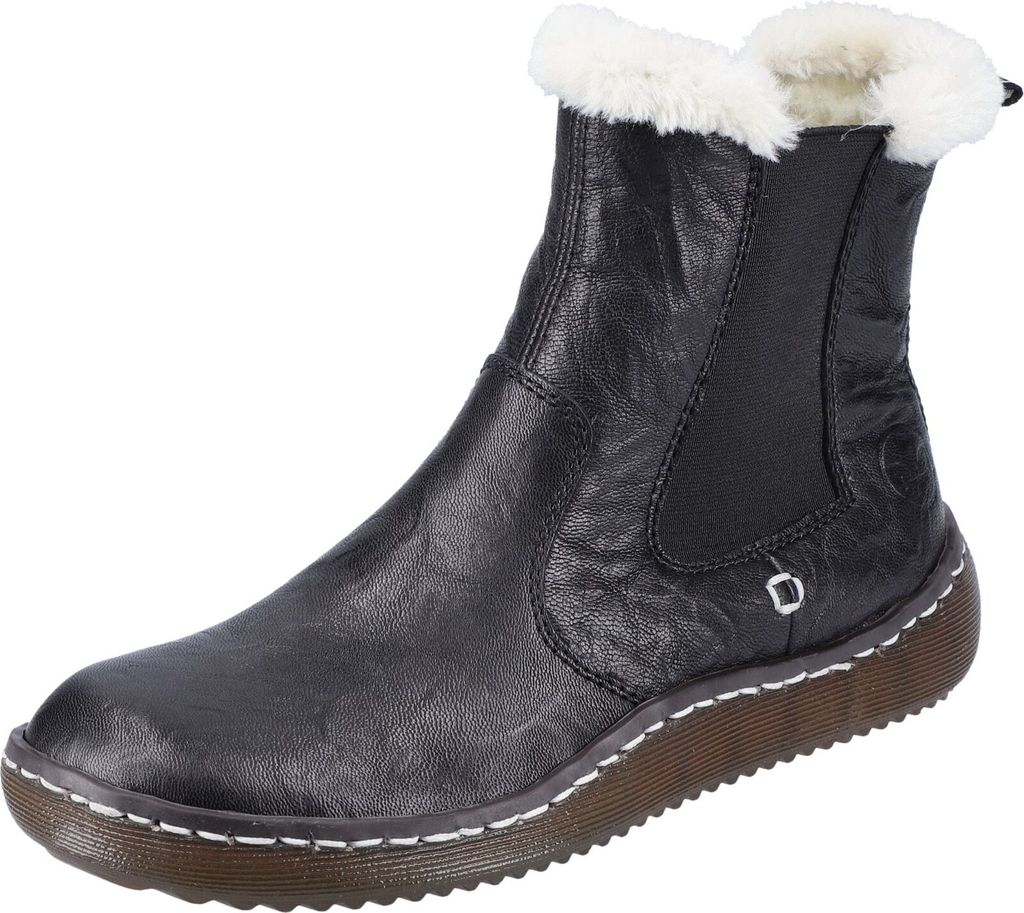 Rieker Damen Chelsea Boots Stiefeletten Keilabsatz Z8482, Größe:37 EU, Farbe:Schwarz