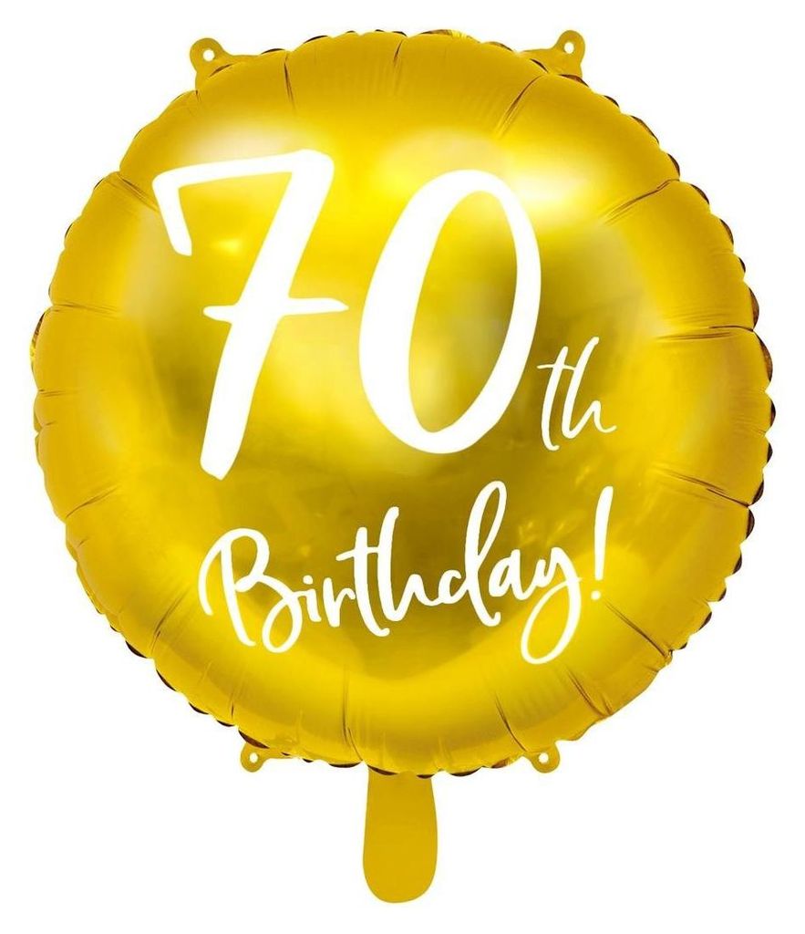 18"/Ø45cm Folienballon "70th Birthday" | Gold Produktbild 