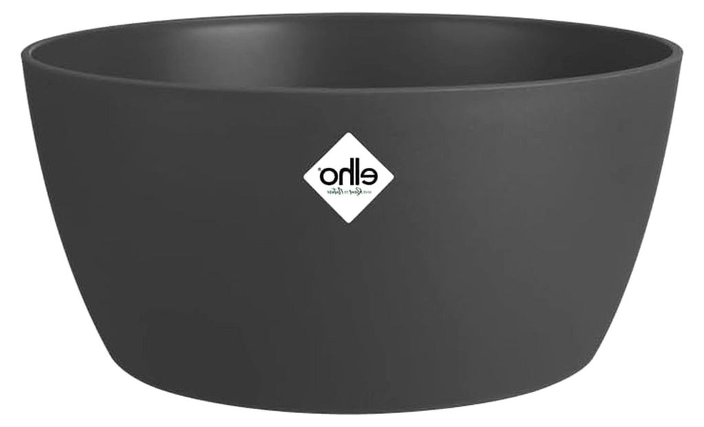 Blumentopf Brussels Schale 23 - Innenbereich - Ø 22,9 x H 10,8 cm - Schwarz/Anthrazit