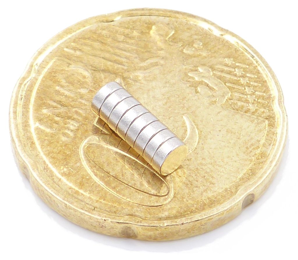 Brudazon | 10 Scheibenmagnete 3x1 mm | N52 Klasse Neodym Magnete | Modellbau