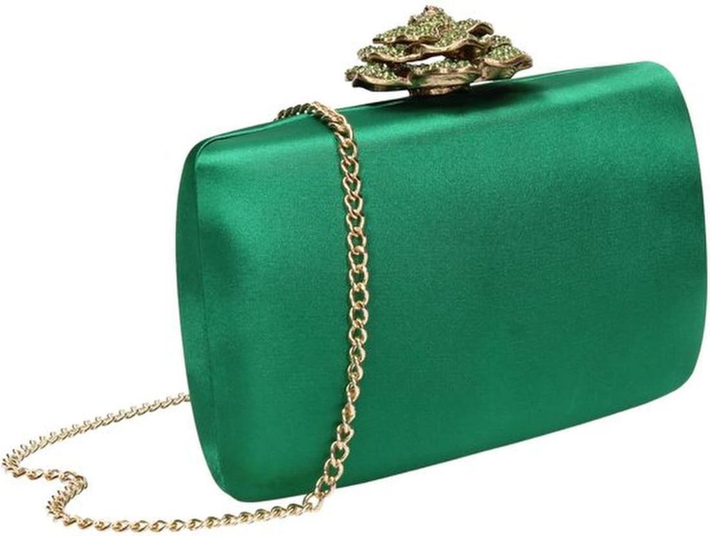 Damen-Handtasche mit Rosenkristallen und abnehmbarer Schulterkette
