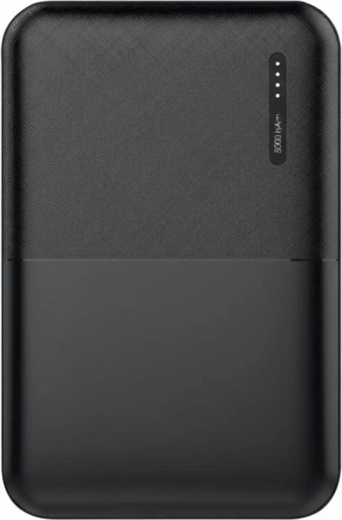 Batterie externe 5000 mAh Techmade noire contre les pannes de mobile