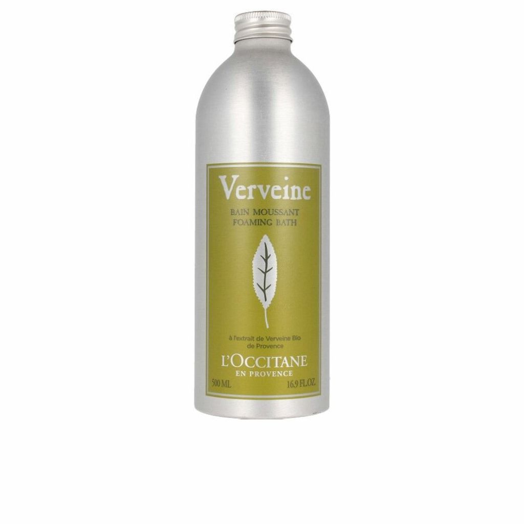 A bottle of L'occitane Verbena Foaming Bath.