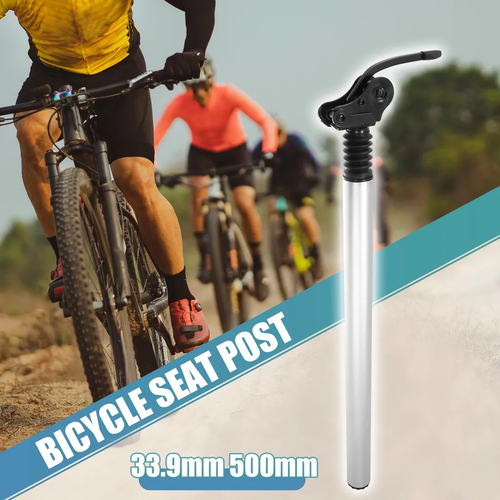 Tige de Selle à Amortisseur Intégré 33,9 mm Longue 500 mm en Argent