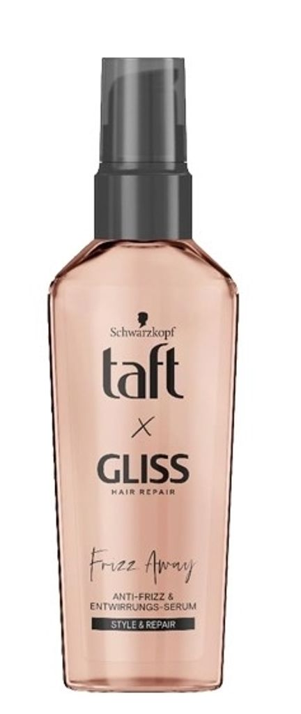 Taft X Gliss Serum Frizz Away 75ml - Anti-Frizz Hair Serum Provides Up To 24 Hours