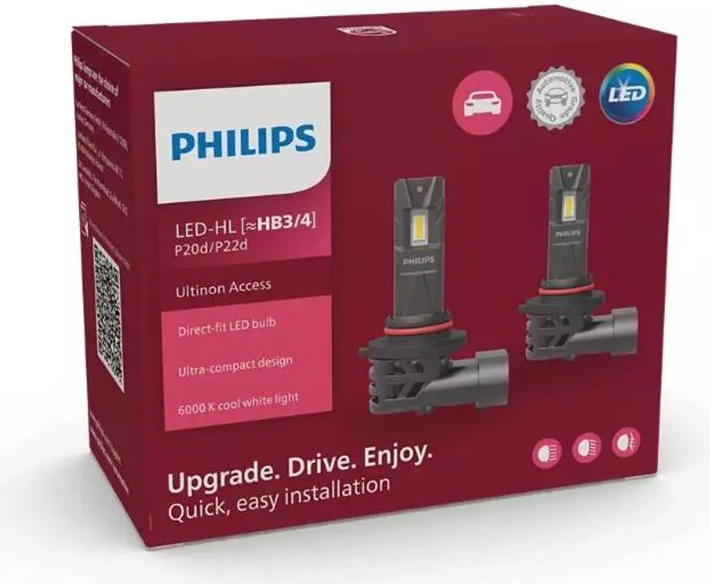 Ampoule LED HB3 HB4 Philips Ultinon Access 2500 pour Phare de Voiture