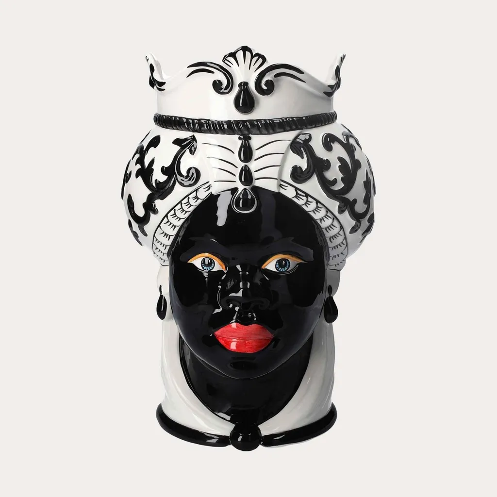 Vase Tête de femme Moro Grande en céramique artisanale h47 cm KEYHOMESTORE
