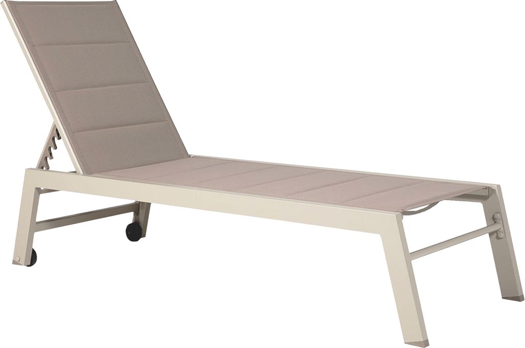 Bain de soleil BARBADOS en textilène taupe - aluminium Image du produit 