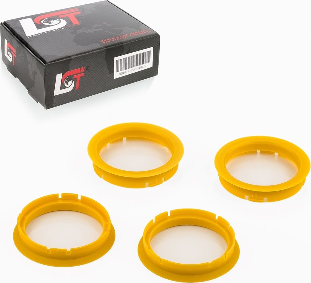 4x Zentrierringe Gelb Alufelgen Ø 70,0 mm - Ø 60,1 mm für MAZDA HONDA SUZUKI