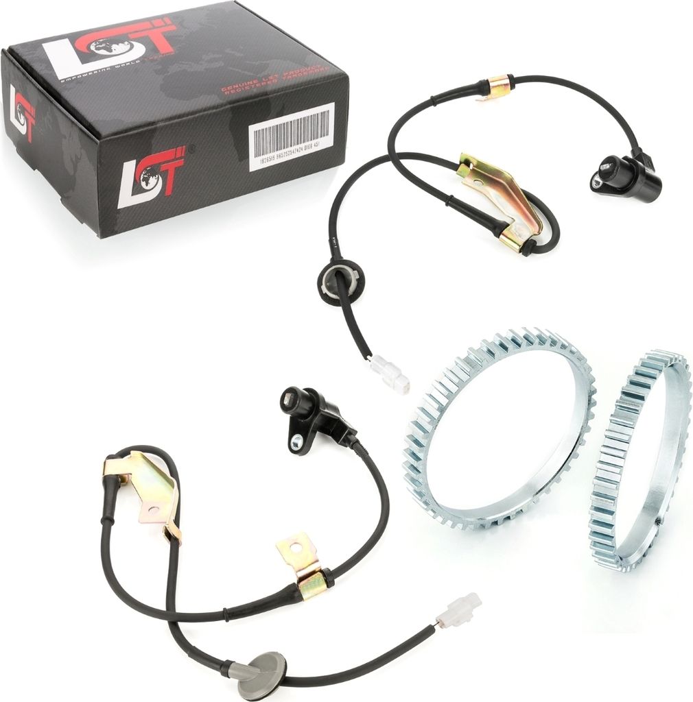2x ABS-Sensor und ABS-Ring Set Vorderachse 43 Zähne für SUBARU SUZUKI