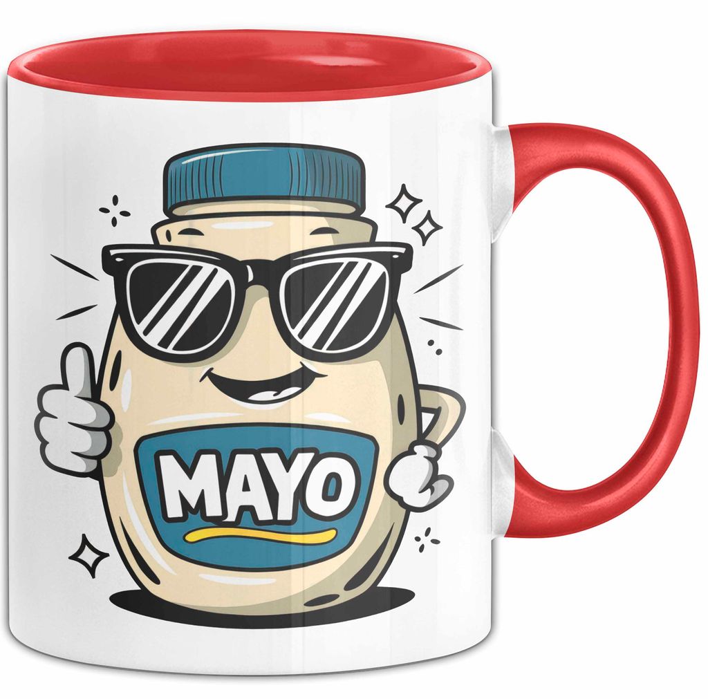 Mayo Süchtiger Tasse Geschenkidee für Cremiger Aufstrich Fan (Rot)