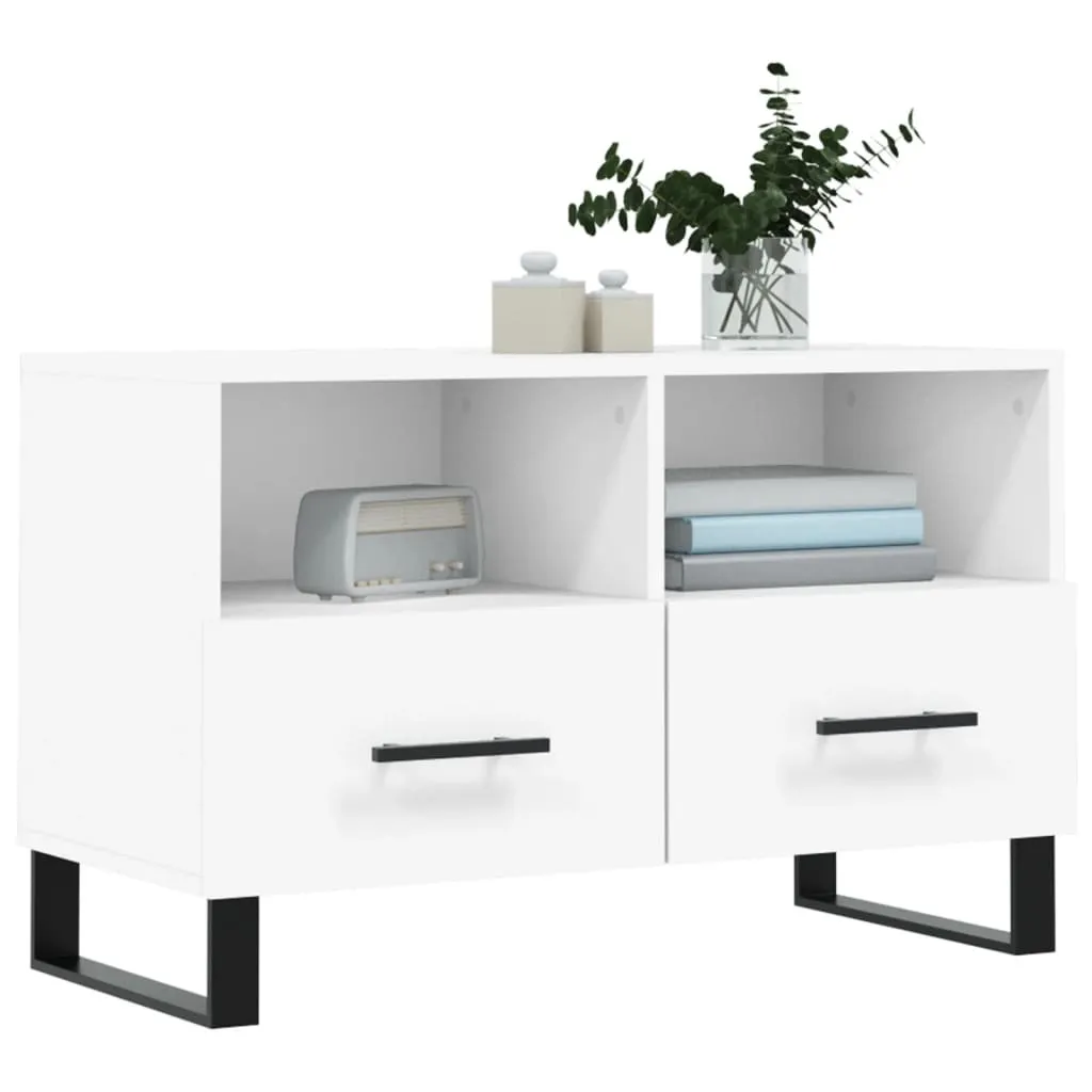 Mobile Porta TV Moderno Bianco 80x36x50 cm - Mobiletto Design Legno - 3