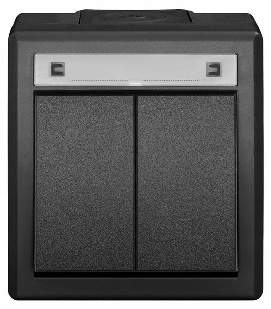 Doppel-Wechselschalter - Modell 5002-17 - Anthrazit - IP55 Produktbild 