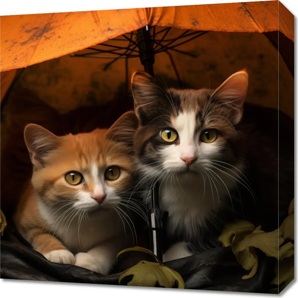 Quadro Canvas Gatto 50x50 cm | Decorazione Magica per Parete
