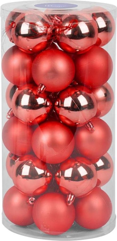 MAGICHOME WEIHNACHTSKUGELN, 30 St., rote Mischung, 6 cm