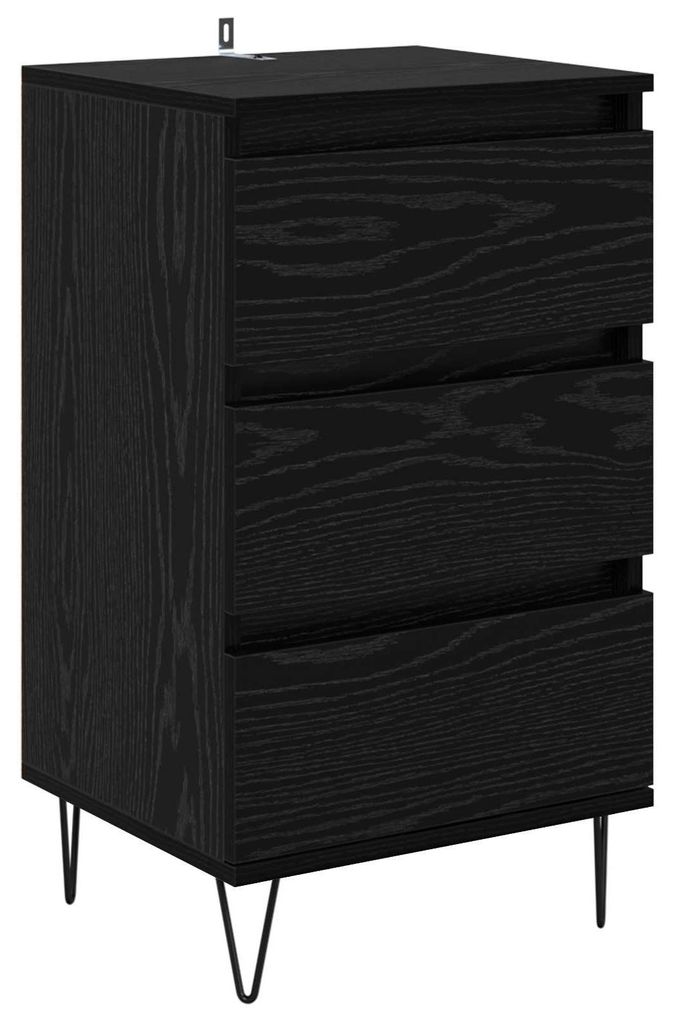 Sideboard mit Schubladen Schwarz Eichen-Optik 40 x 35 x 70 cm