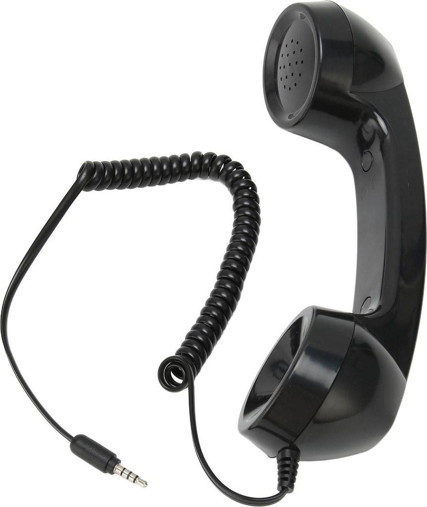 Retro-Telefonhörer Multifunktionaler strahlungsgeschützter Handheld-Mobilfunkempfänger für Mobiltelefone und Computer Schwarz
