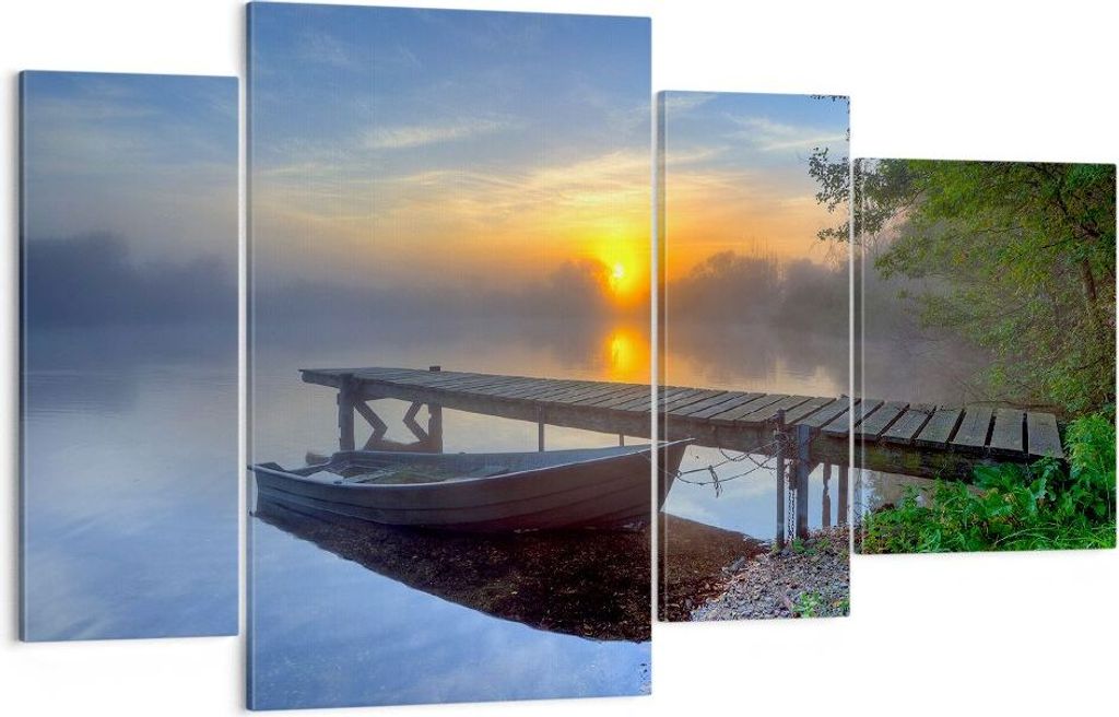 Bild auf Leinwand - Leinwandbild - Landschaft Meer Sommer Sonne - 120x70cm - Wand Bild - Wanddeko - Leinwanddruck - Bilder - Kunstdruck - Wanddekor...