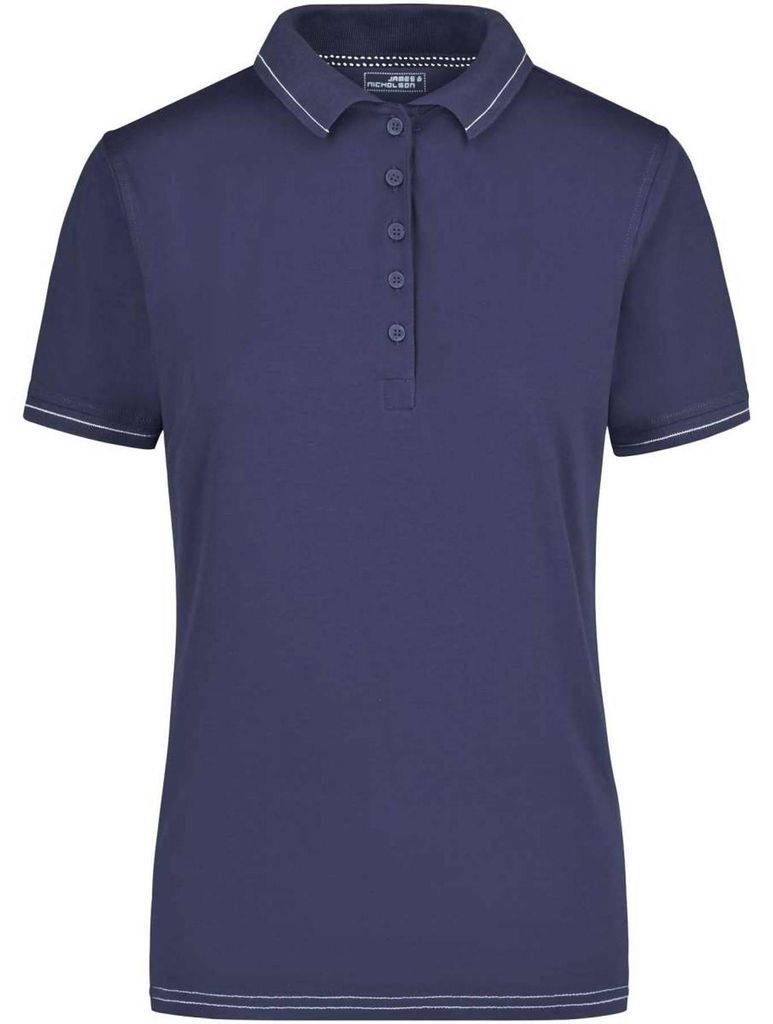 James and Nicholson - Poloshirt für Damen LT3162 (XXL) (Marine/Weiß)
