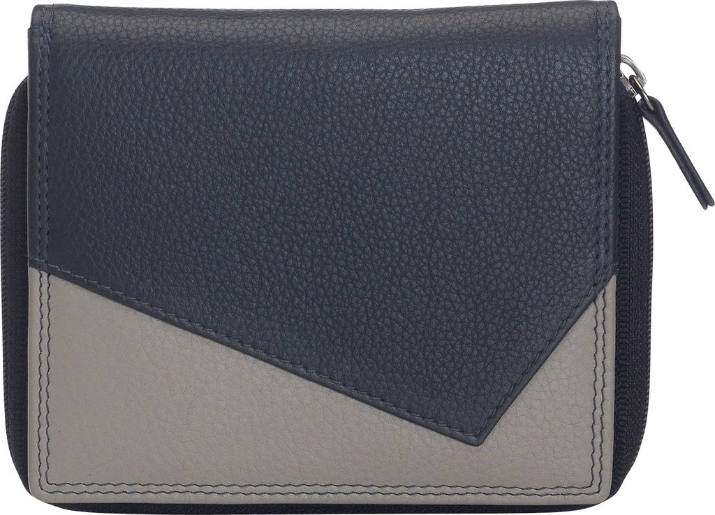 Josephine Osthoff Geldbörse Reißverschluss klein Damen Münzfach Herren echt Leder mit RFID Schutz Damen kleiner Geldbeutel Portemonaie (232)