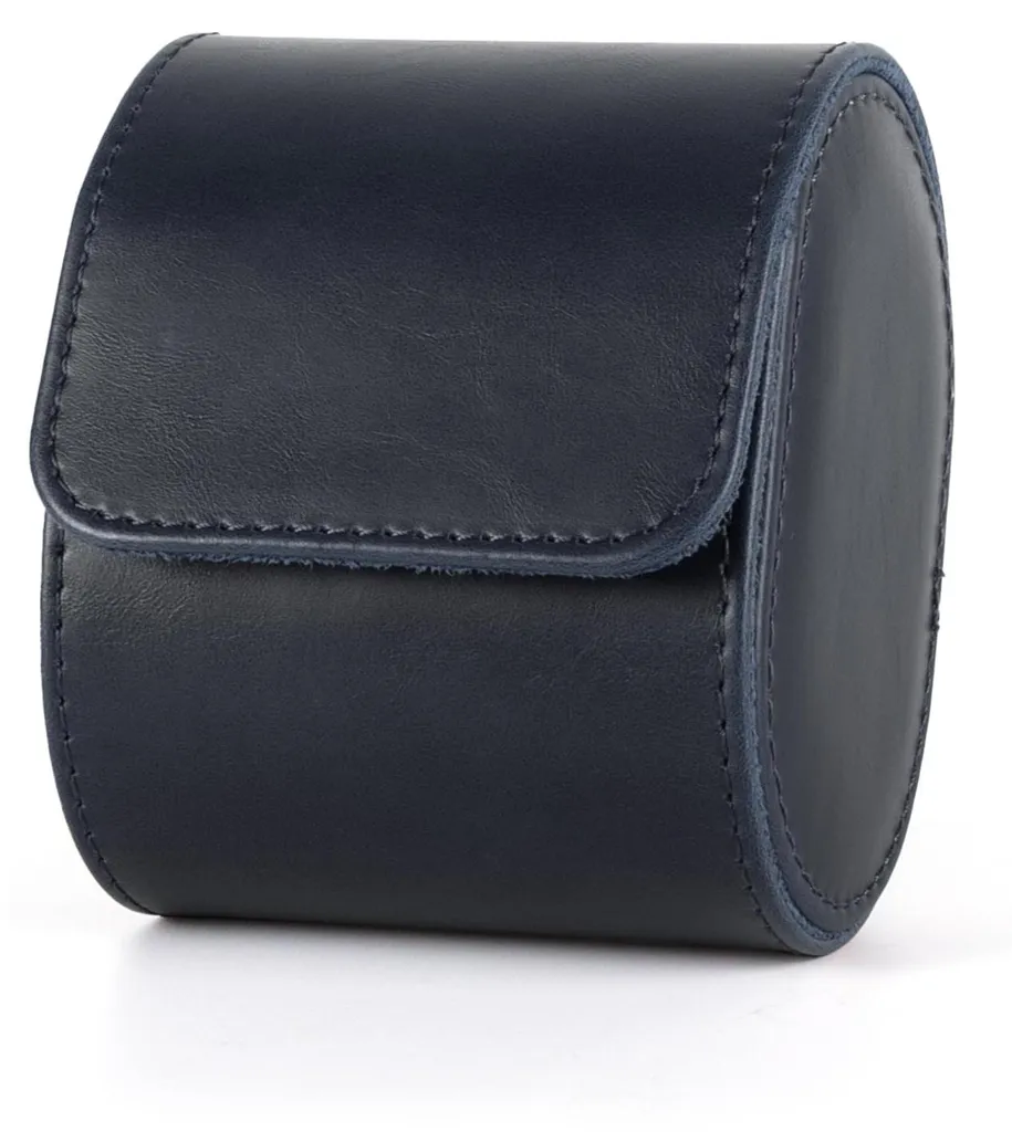 Coffret à montres individuel en cuir bleu vintage pour voyage et cadeau