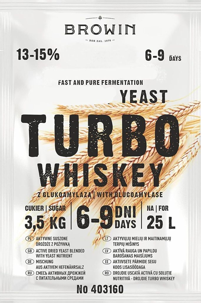 Turbo Whiskey Alkohol Hefe Brennhefe Herstellung Maische aus Getreide 13-15%