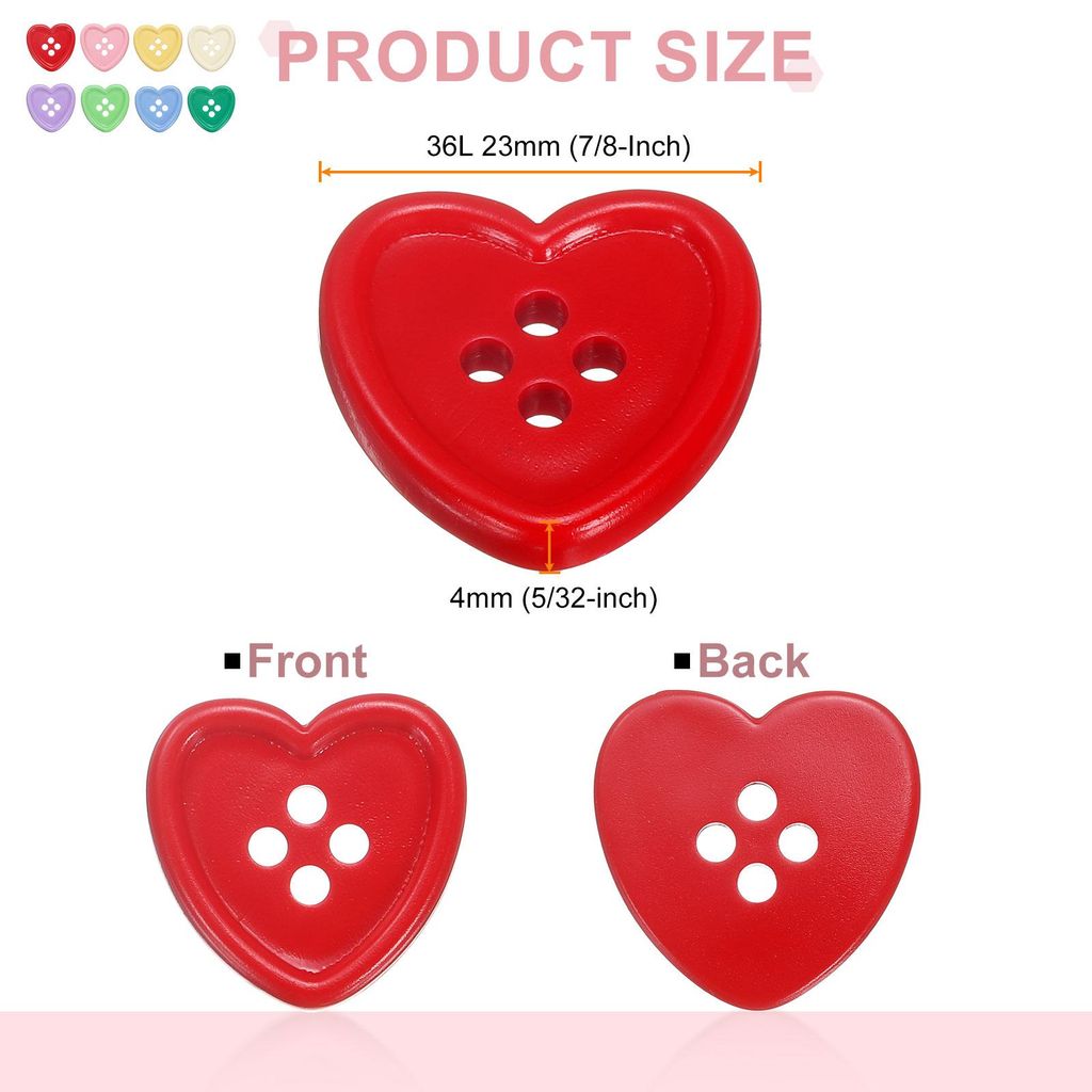 40 Stš¹ck 23mm Harz Kn?pfe zum Ann?hen, 4 L?ch Herz Ersatz N?hkn?pfe fš¹r Strickjacke DIY Handwerk Dekorieren Mantel Kleidung Hemden Stricken D...
