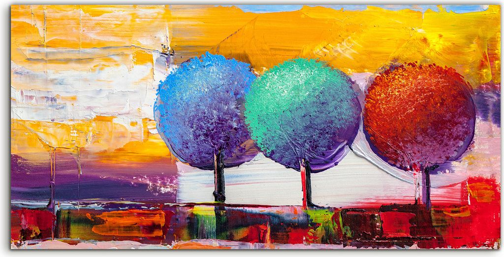 Coloray Canvas 120x60 Wandbild Leinwand Bilder Original Gemälde der Herbst Landschaft