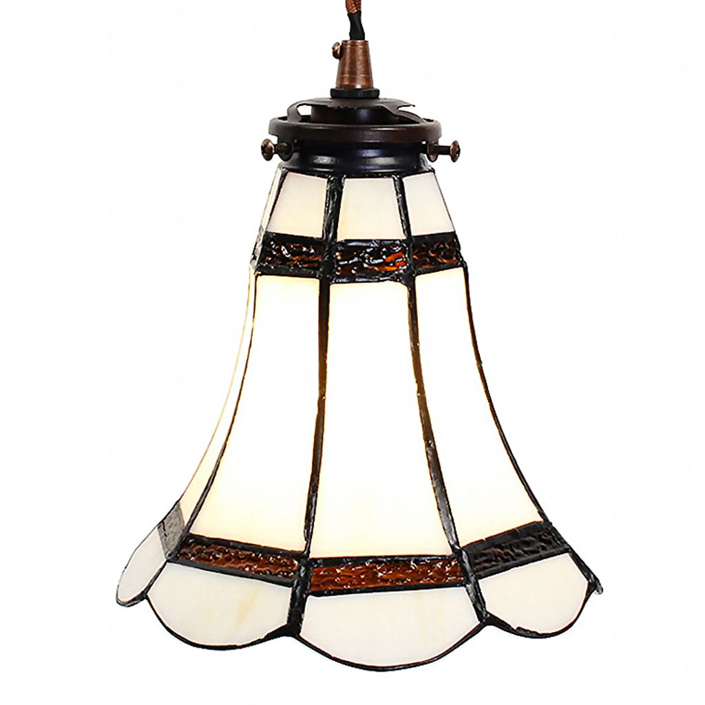 Clayre & Eef lampa wisząca Tiffany Ø 15x115 cm białe Zdjęcie produktu 
