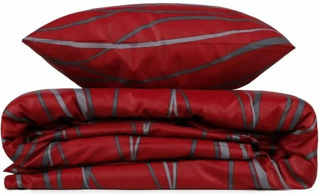 Linge de lit rouge King Size 3 pièces pour une chambre parentale chic