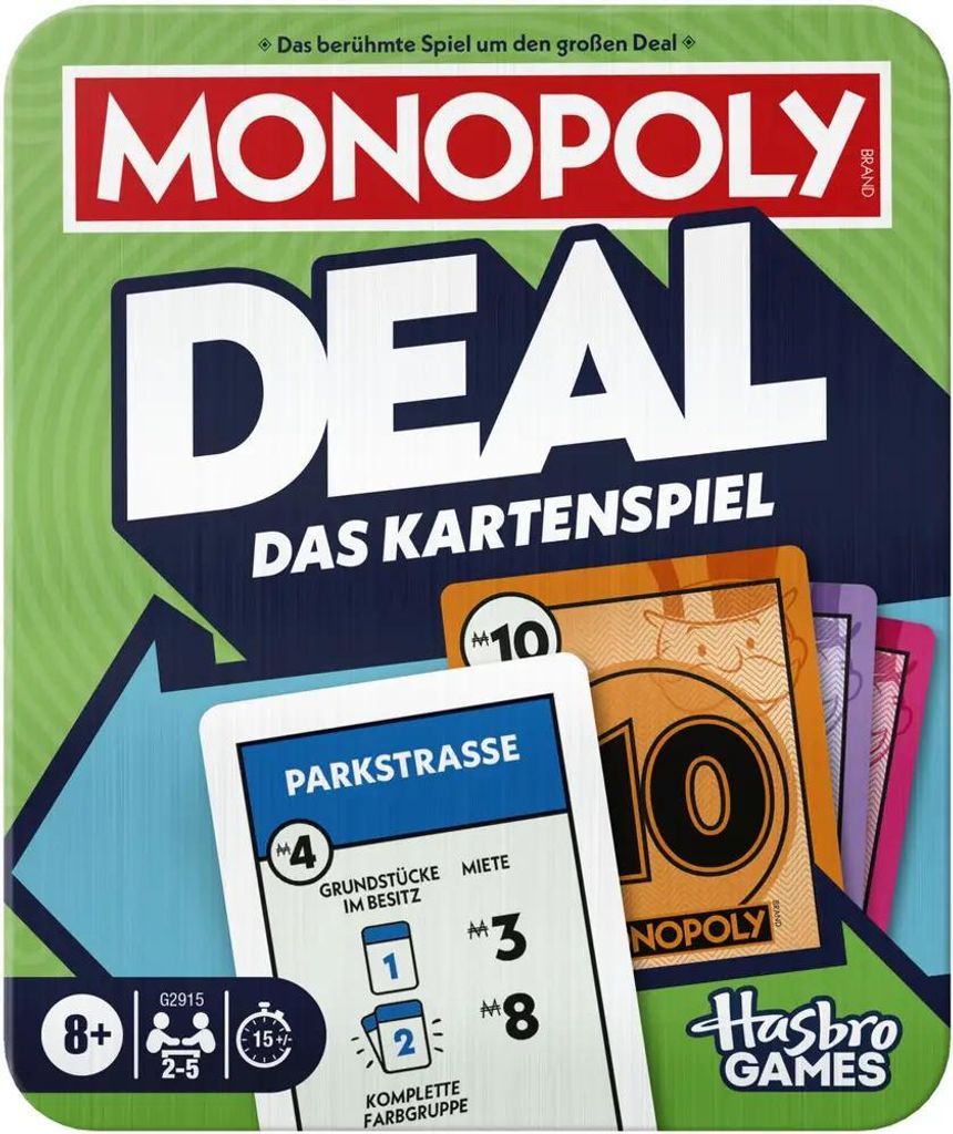 Hasbro Gaming Monopoly Deal Kartenspiel Metalldose
