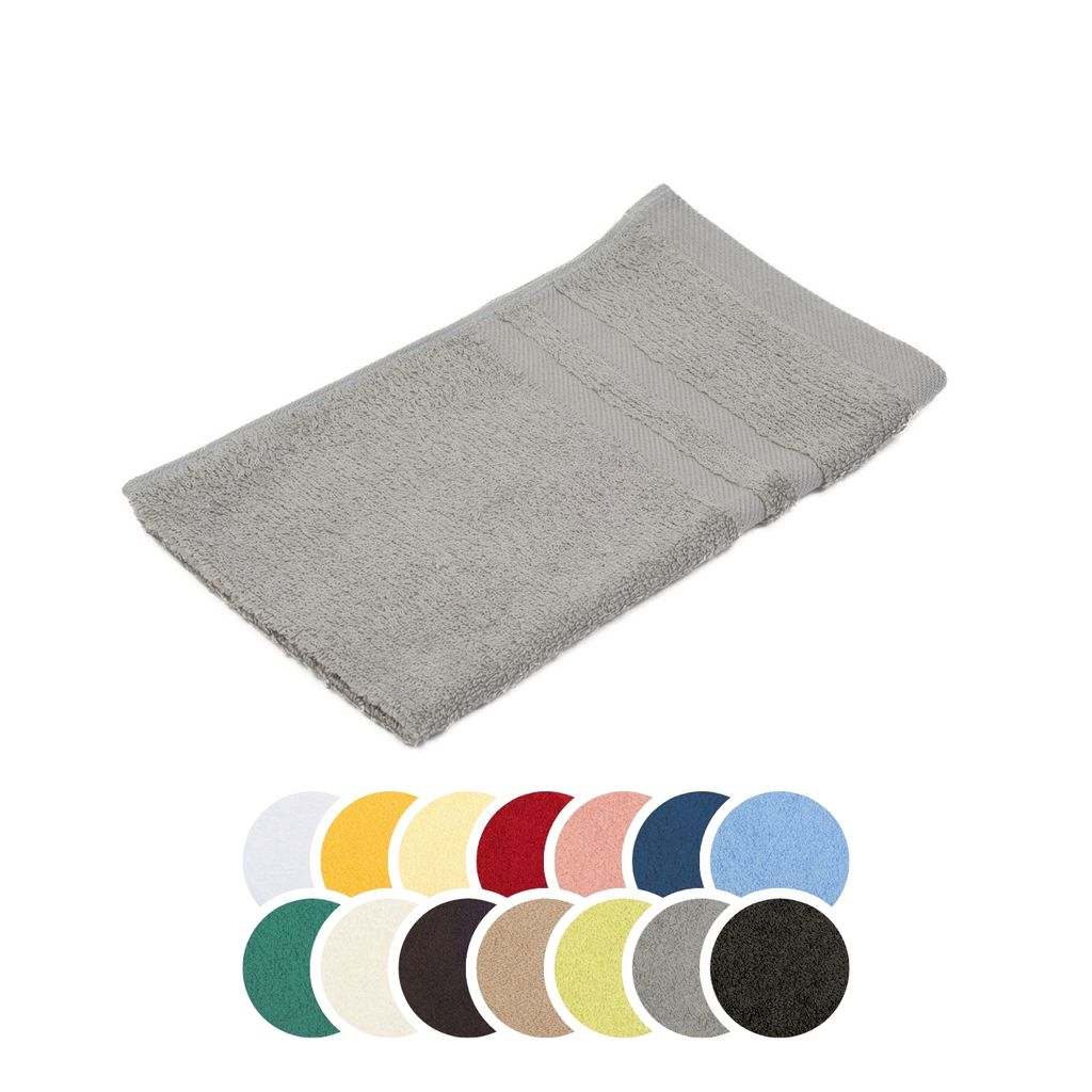 liebling Gästetuch, 100% Baumwolle, mit praktischer Schlaufe zum Aufhängen, formstabil, Serie Borkum, 30 x 50 cm, trocknergeeignet, silber