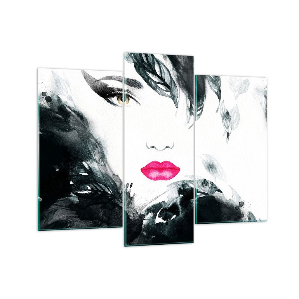 Bilder auf glas - Frau Abstraktion - 130x100cm - Glasbilder - Wandbilder - Kunstdruck - zum Aufhängen bereit - Wanddekoration aus Glas - Glas Bild...