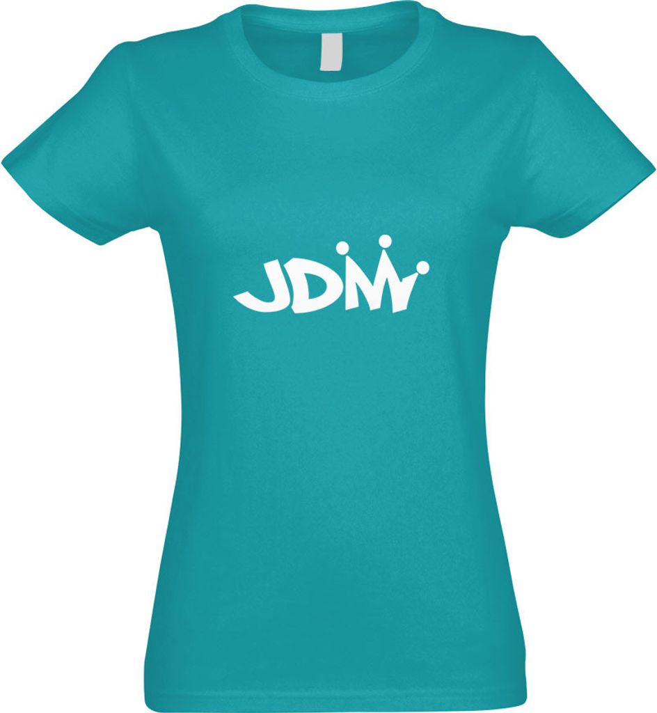 Kiwistar - T-Shirt tailliert - Damen - türkis - JDM King - mit Motiv Bedruckt - Funshirt Design - Sport - Freizeit - Damen - L