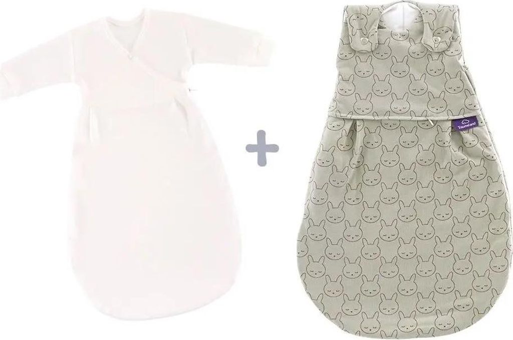 Träumeland Babyschlafsack LIEBMICH 3tlg. Set Kuschelhase grün, Größe 50/56