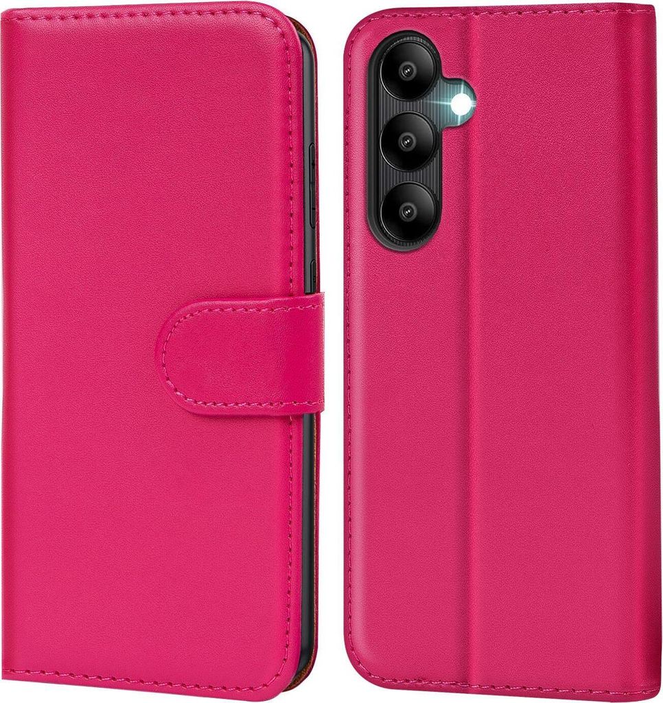 Conie Klapp Tasche für Samsung Galaxy A05s Kartenfach Rundumschutz Hülle in Pink