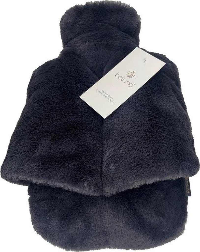 Bouillotte chauffe-pieds contre les pieds froids avec housse anthracite