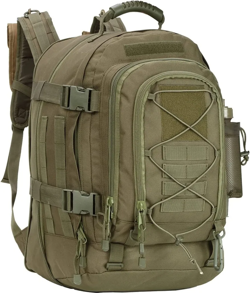 Zaino Militare 64L 1051 Verde: Tattico, Impermeabile e Porta Laptop