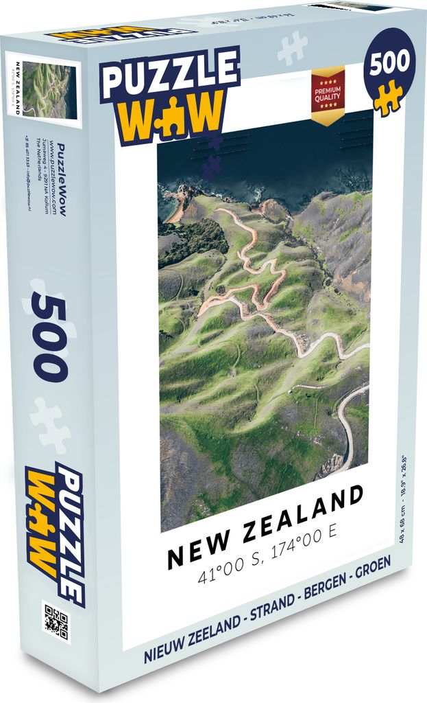 MuchoWow Puzzle 500 Teile Neuseeland - Strand - Berge - Grün - Denken - Spiel - Toy